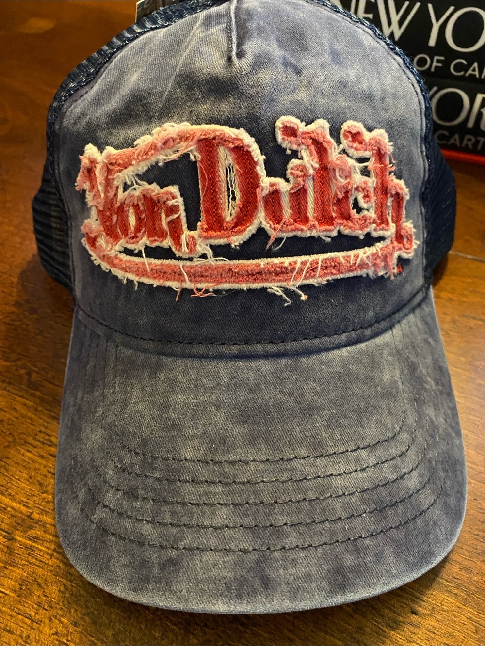 🆕 Von Dutch DISTRESSED DENIM TRUCKER HAT Cap Sold Out online NWT DEADSTOCK